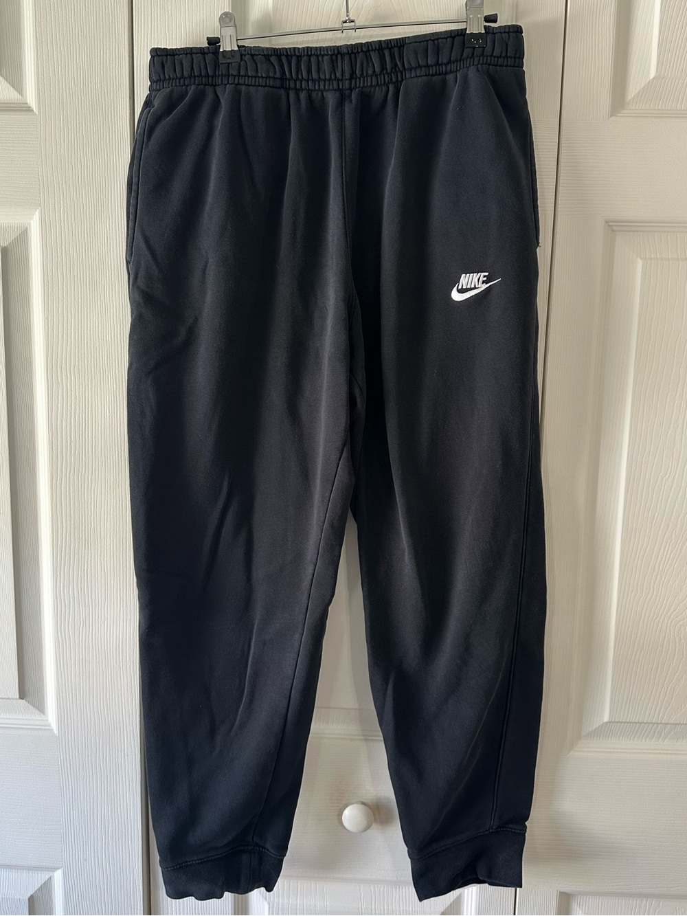 Nike Black Kids' Jogger Sweatpants with White Swoosh